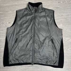 Burton Snowboards Heater Puffer Vest Mens XL Gray / Black Full Zip Warm Winter